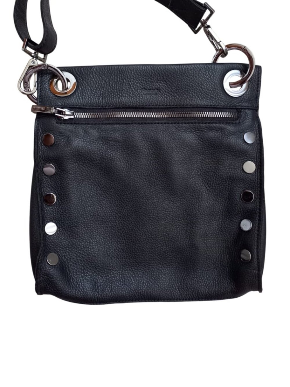 Hammitt Los Angeles Tony Small Black Leather Crossbody Bag - Silver Rivets - Picture 4 of 7